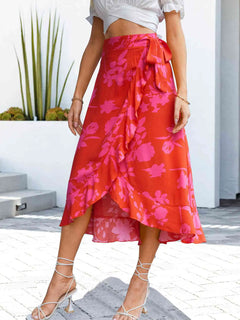 Flora Ruffle-Tie Skirt