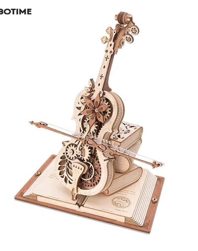Enchanted Cello Wooden 3D Puzzle Music Box