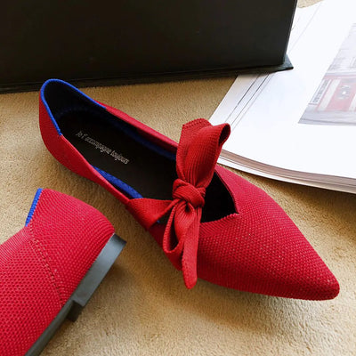 Bow-Accented Mary Jane Flats
