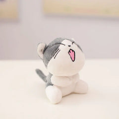 Charming Cat Plush Keychain