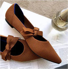 Bow-Accented Mary Jane Flats
