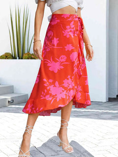 Flora Ruffle-Tie Skirt